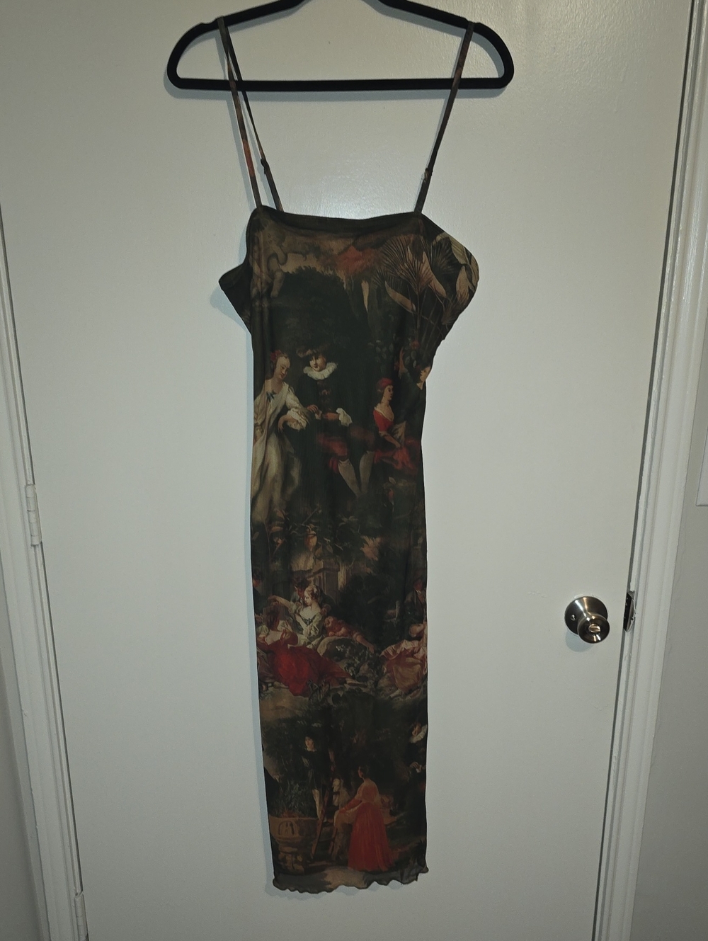 SHEIN Dark Multi Printed Slip Midi Dress